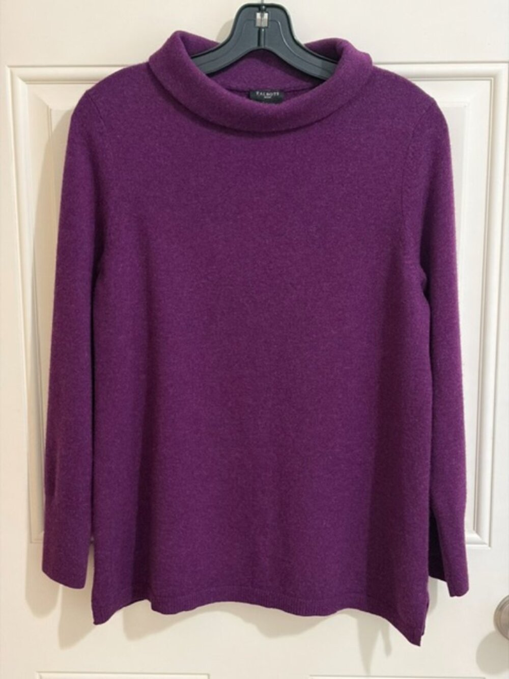 Talbots 100% Cashmere Plum Turtleneck Tunic Sweater Size LP